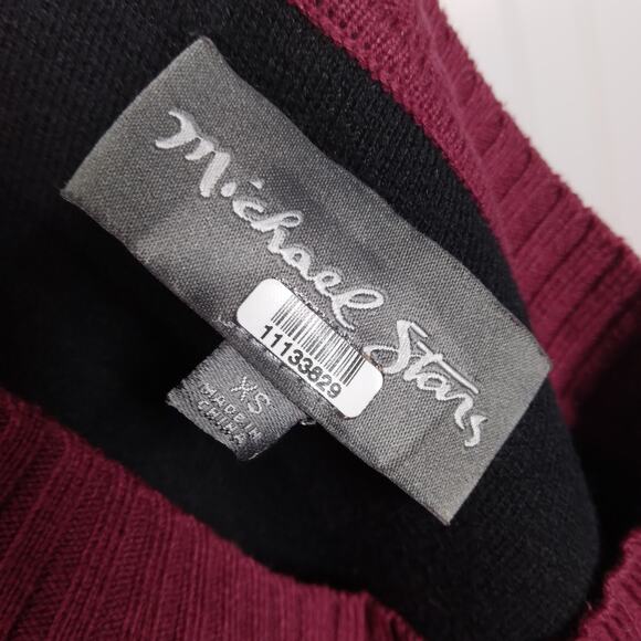 Michael Stars Burgundy fine knit crewneck sweater top Size XS - Picture 5 of 7